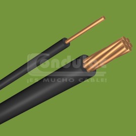 CABLE CON AISLAMIENTO TIPO THW 1/0 AWG, 90° 600V. COLOR NEGRO MCA. CONDULAC