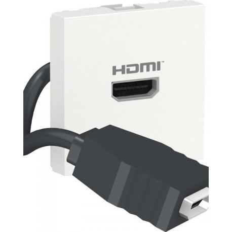 Conector HDMI precableado. Blanco