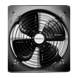 EXTRACTOR INDUSTRIAL 12″ ACABADO NEGRO TIPO AXIAL CON VENTANILLAS Y REJILLA 48W | MASTERFAN