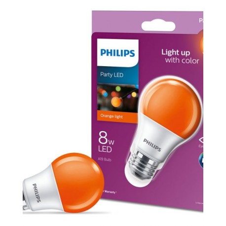 Led Bulb Colores Naranja A19 On / Off