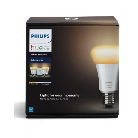 PHILIPS HUE KIT DE INICIO CALIDO A FRIO 10W A19 E26 4 LAMP + BRIDGE