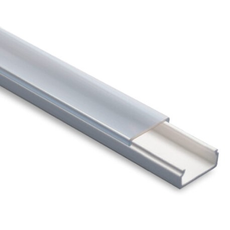 CANALETA EN PVC DE 10X20X2500MM TMK BLANCO S/DIV C/TAPA TRANSPARENTE MCA.THORSMAN